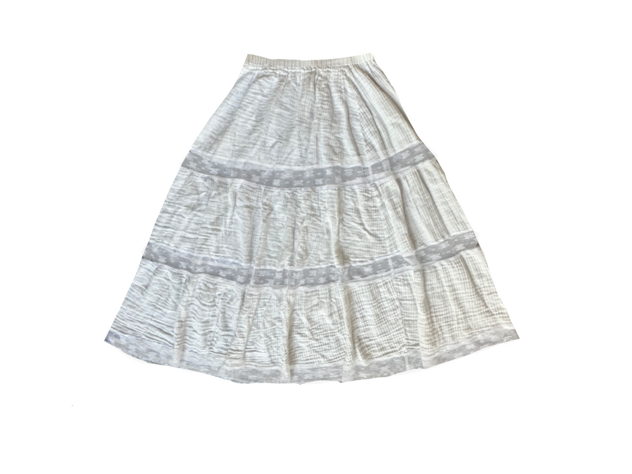 WHITE TIER LACE SKIRT